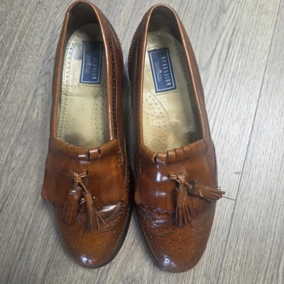 Mocasines de hombre Bostonian 23265 vintage borla punta de ala 7 leer descripción Foto 1 de 4