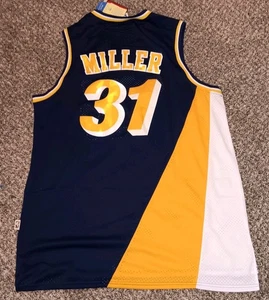 XL Reggie Miller Indiana Pacers Blau NBA Basketball Trikot Brandneu - Bild 1 von 2