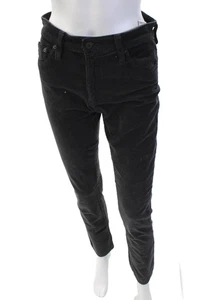 AG Adriano Goldschmied Damen Baumwolle High-Rise Straight Hose schwarz Größe 27 - Bild 1 von 6