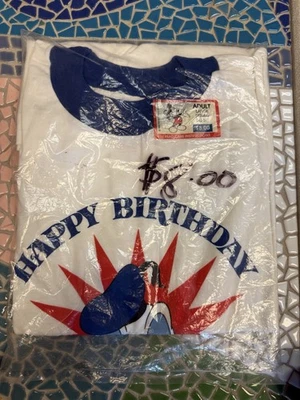 Camiseta De Colección Años 80 WALT DISNEY FELIZ CUMPLEAÑOS DONALD DUCK 34-84 RINGER DEADSTOCK L Foto 1 de 4