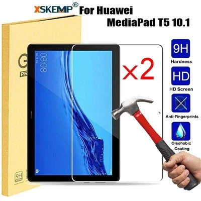 2Pcs Huawei MediaPad T5 10.1 9H Tempered Glass Screen Protector Protection Cover - Image 1 of 4