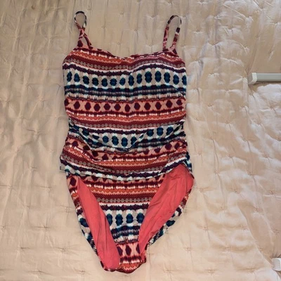 La Blanca Colorful One Piece Bathing Suit-16 Padded Built In Bra Adjustable NWT - Image 1 of 4