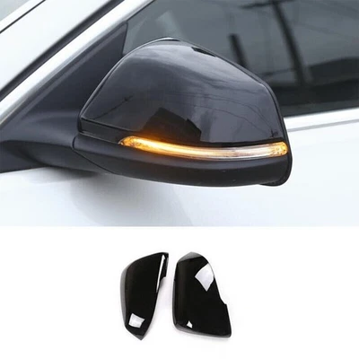 Bright Black Rear View Side Mirror Cover Trim 2PCS Fit For BMW X2 F39 2018-2021 Foto 1 de 4