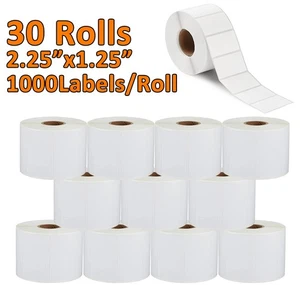 30 Roll 2.25"x1.25" Direct Thermal Barcode Shipping Labels for Zebra Eltron 2844 - Picture 1 of 11