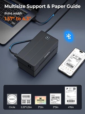 Bluetooth термопринтер для этикеток, 130B беспроводной 4x6 доставка этикетка принтер - Изображение 1 из 4