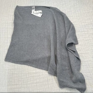 Chicos Poncho Pullover Damen S/M Pulli leichtes Cape grau Lagenlook Neu mit Etikett - Bild 1 von 7