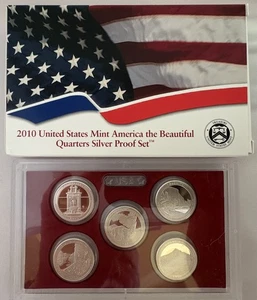 2010 AMERICA the BEAUTIFUL SILVER QUARTERS PROOF SET, Box & COA; Combine Ship! - Picture 1 of 4