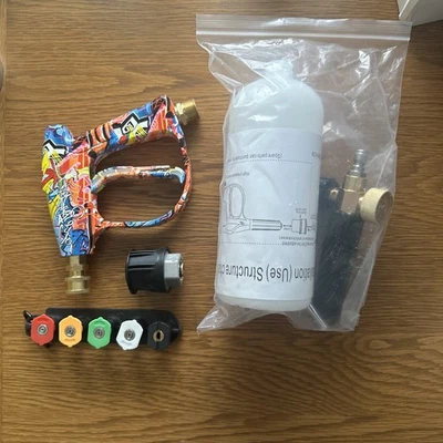 Pressure Washer Hose Connector Water Gun Kit for Karcher Nilfisk Parkside Bosch - Image 1 of 4