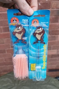 Vintage 1999 Looney Tunes Tasmanian Devil Zahnbürste & Haarbürste Neu ungeöffnet - Bild 1 von 13