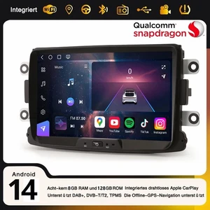 128GB Android 14 Autoradio Navi Renault Dacia Duster Logan Dokker Lodgy Sandero - Bild 1 von 19