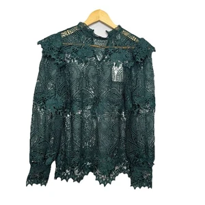 Blusa Top Monsoon Mujer Lilly Encaje Bordado Verde | US 8 | UK 12 | NUEVA CON ETIQUETAS - Imagen 1 de 10