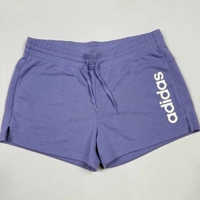 Adidas Gym Shorts Womens Medium Purple Pull-On Athleisure 3" Training Running - Image 1 of 4
