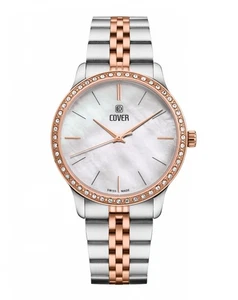 COVER CO206.03 Saraya Crystals White Bicolor Rose Damenuhr mit Edelstahlband Sap - Picture 1 of 1