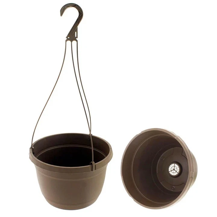 Cestas colgantes de 5 - 10", plástico marrón, perchas, macetas colgantes Foto 1 de 1