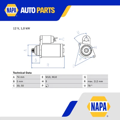 Starter Motor fits TOYOTA COROLLA E10, E11 1.3 95 to 01 Bosch 2810011100 Quality - Image 1 of 4