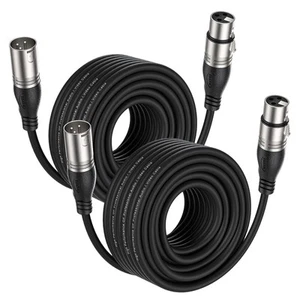 XLR Cable 50ft 2 Packs - Premium Balanced Microphone Cable with 3-Pin XLR Mal... - Picture 1 of 7