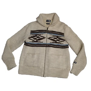 Suéter The North Face Para Hombre m Crema Chal Cuello Cremallera Forrado Suroeste - Imagen 1 de 15