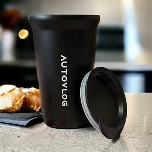Thermobecher Becher Tasse schwarz 12 Unzen für Reisen heiß kalt AUTOVLOG - Bild 1 von 9
