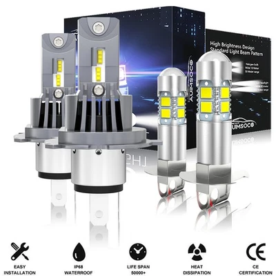 Faros LED delanteros altos/bajos antiniebla para Mitsubishi Mirage 1997-2002 4x Foto 1 de 4