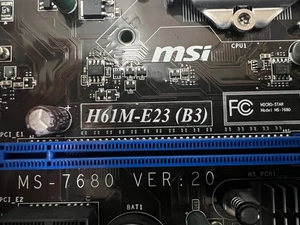 MSI H61M-E23 (B3) (MS-7680 Ver: 2.0) Motherboard i7-2600 @3.40 GHz 8 GB - Picture 1 of 4
