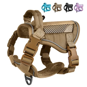 Tactical Dog Harness Escape-Proof Durable Pet Training Vest Adjustable Outdoor - Picture 1 of 30