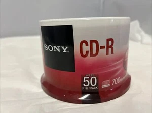 New Factory Sealed Sony CD-R 50 Pack 700 MB/Mo 1X-48X Optical Media Recordable - Picture 1 of 6