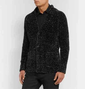 Saint Laurent Lurex Chenille Unisex Cardigan Glitter Sz XS - Picture 1 of 9