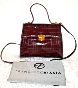 SUPERB FRANCESCO BIASIA ITALIAN LEATHER CROSS BODY DESIGNER BAG (WITH DUST BAG) - Picture 1 of 19