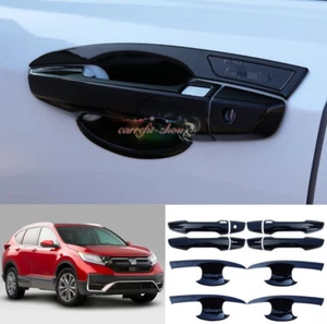 FIT FOR HONDA CR-V CRV 17-2020 2021 GLOSSY BLACK CAR DOOR HANDLE BOWL COVER TRIM - Bild 1 von 7