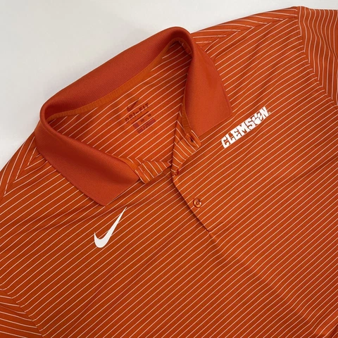 Clemson Tigers Nike DriFit Short Sleeve Polo Orange Mens 3XLarge Cover
