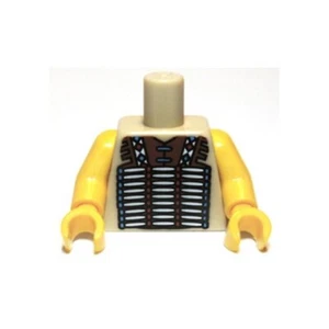 LEGO - Minifig, Torso Western Indians Vest - Brown / Yellow Arms & Hands - Picture 1 of 1