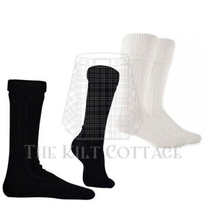 Scottish Kilt Socks - Kilt Hose - Available in White - Cream - Black Socks