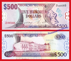 GUYANA GUYANE 500 Dollars dolares 2000 Pick 34b SC / UNC - Imagen 1 de 1