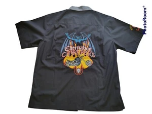 Disney Villains Chernabog Choppers Embroidered Button Up Short Sleeve Shirt Med - Picture 1 of 10