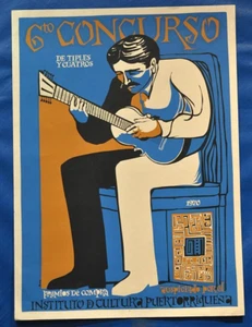 Jose Rosa Castellanos 1970 silkscreen 6to Concurs Tiples Cuatros Puerto Rico Art - Picture 1 of 13