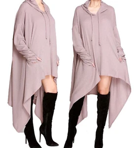 Sexy Beautiful Women's Hoodie Unbalance Sweater Dress One Size Fits all - Picture 1 of 5