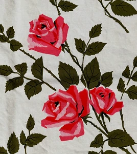 Wilendure pink rose tablecloth Wilendur 66 x 51 cottagecore grandma chic D - Picture 1 of 8