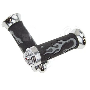 Empuñadura de mano gris llama calavera 7/8" barra de agarre universal delantera izquierda derecha - Imagen 1 de 3