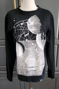 Killstar Moon Pyramid Stars Black Crewneck Sweatshirt XS Goth Punk - Bild 1 von 7