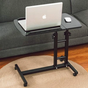 Adjustable Overbed Bedside Table With Wheels Hospital Bed Table Home Office AU - Picture 1 of 10