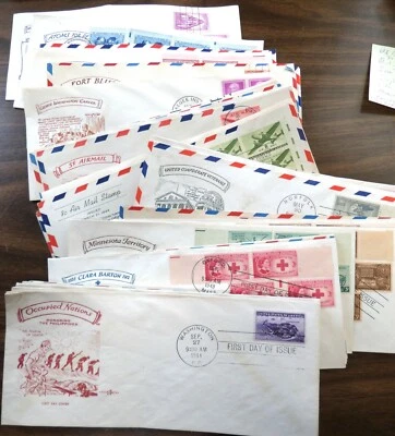 LOT OF 70 US FDC'S 1944-53 PENT ART LEGAL SIZE ALL DIFF. SINGLES MULTIPLES UNADD - Image 1 of 4