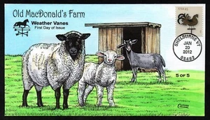 USA, SCOTT # 4616, COLLINS FDC COVER OF 2012 WEATHER VANES, OLD MacDONALD'S FARM - Picture 1 of 1