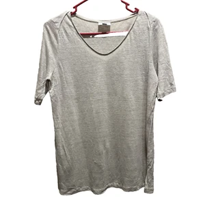 J Jill Women's Love Linen Beige Short Sleeve Shirt S Earthy Granola Girl Rustic - Picture 1 of 12