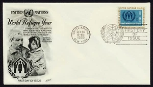 UN #76 8c World Refugee Year, Fleetwood FDC **ANY 5=FREE SHIPPING** - Picture 1 of 1