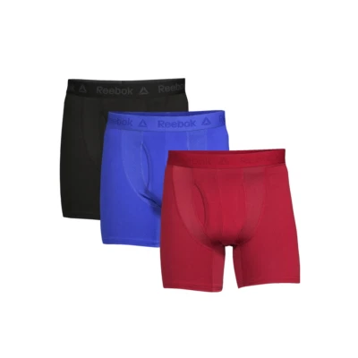 Cueca Boxer Reebok Masculina 3XL Performance Comprimento Regular - Vermelho Azul Preto - Imagem 1 de 4