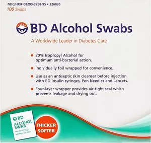 BD Alcohol Prep Swabs - 100 Swabs - Picture 1 of 6