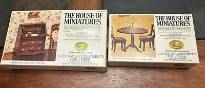 Lot - House Of Miniatures Chippendale Desk & Hepplewhite Round Table 40017 40005 - Image 1 of 4