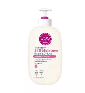 eos Shea Better Body Lotion - Strawberry Dream, 24 Stunden Feuchtigkeit Hautpflege, leicht - Bild 1 von 7