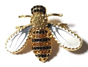 BROOCH Bumble Bee Rhinestone Enamel Pin-on Brooch MOTHERS DAY GIFT for Mum - Picture 1 of 4
