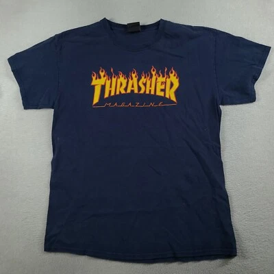 Thrasher Magazine T Shirt Blue Short Sleeve Graphic Tee Size M Adult Spellout - image 1 of 4